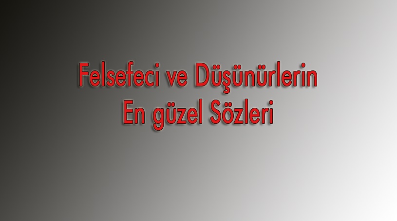 Felsefeci ve düşünürlerin sözleri