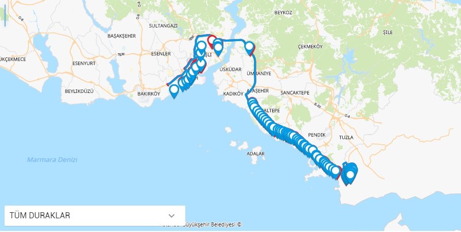 500T Hat Güzergahı