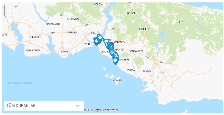 129T Bostancı Taksim Otobüs Hat Güzergâhı