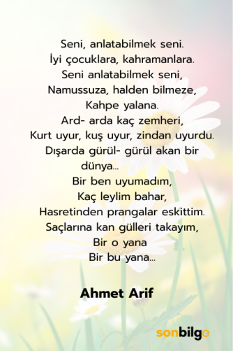 Ahmet Arif – “Hasretinden Prangalar Eskittim” Şiiri